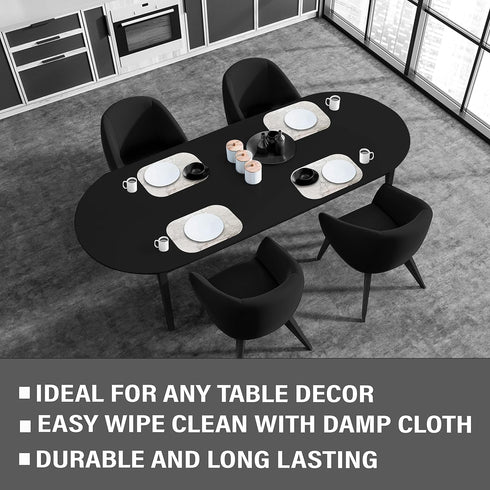 Dainty Home Set of 2 Silver Marble Oval Cork Placemats, 12"x18", Heat Resistant, Non-Slip, Easy Clean for Elegant Dining