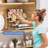 4 (White-1Pcs) Spice Rack Organizer for Cabinet, Tiered Spice Rack Organizer, Tiered Adjustable Spice Shelf for Kitchen