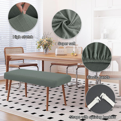 Stretch Bench Covers, Bench Seat Covers, Bench Cushions Covers, Printed Bench Seat Protector, Washable Bench Slipcover