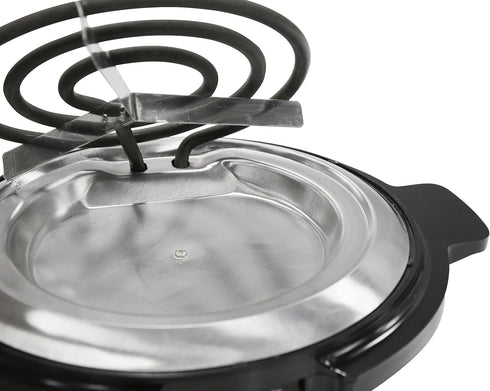 Elite Gourmet ESB-300X Single Countertop Coiled Burner, 1000 Watts Electric Hot Plate, Black, Easy to Clean