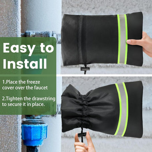 4 Pack 9" 5.9" 420D Outdoor Faucet Covers for Winter Freeze Protection, H x W Outside Hose Bib Covers for Winter