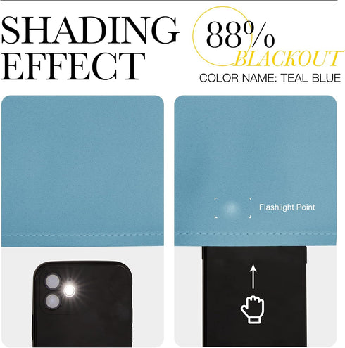NICETOWN Blackout Curtain for Bedroom, Single Panel, W34 x L63 inches, Teal Blue, Thermal Insulated
