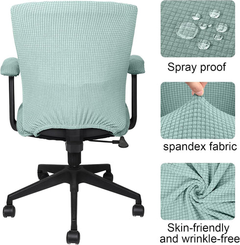 Office Chair Covers Set, Universal Protective Stretchable Chair Seat Covers, Desk Chair Armrest Covers, Slipcovers Pads