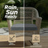 Fitfree Set 2, 17 16 Inch, Outdoor Chair Cushions, Fade-Resistant & Water-Resistant, D Shaped Patio Furniture Seat