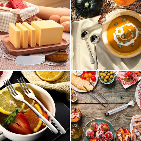 Charcuterie Accessories (14 Pcs) - Cheese Spreaders, Mini Serving Spoons, Forks, and Tongs for Charcuterie Board,
