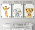 Set 3 (8x10) Baby Safari Animals for Girl or Boy Nursery Bedroom, of Unframed Wall Art Prints, Jungle Leaves Posters