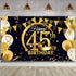 Extra Large Black Gold Birthday Party Decoration Sign Poster, 72.8 x 43.3 Inch, Anniversary Photo Booth Background