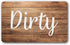 Dark Brown & White Wood Clean Dirty Magnet for Dishwasher, Reversible Sign Indicator, Rustic Kitchen Decor