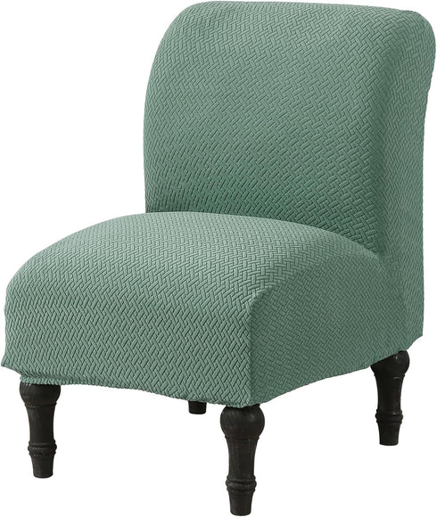 MIFXIN Armless Accent Chair Cover Knitted Stretch Slipper Chair Couch Slipcover Removable