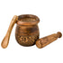 GoCraft Wooden Carved Mortar and Pestle | Grinder for Herbs, Spices and