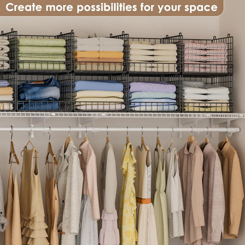Closet 4-Tier Closet Closet 30022416) Stackable Organizers and Storage Baskets, Shelf Organizer , Space-Saving Clothes
