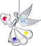 Chrome Plated Angel W/Heart Ornament with Crystal Element for Home Decor