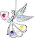 Chrome Plated Angel W/Heart Ornament with Crystal Element for Home Decor