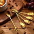 Stainless Steel Leaf Coffee Spoon and Appetizer Fork Set, 40 Pieces Mini Dessert Utensils for Coffee, Tea