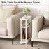 3-Tier Apicizon Small Narrow Side Table, Skinny End Table with Storage Shelf, Slim Nightstand Bedside Table for Small