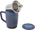 casaWare Shell 18-Ounce Tilt & Drip Tea Infuser Mug (Ocean Blue)