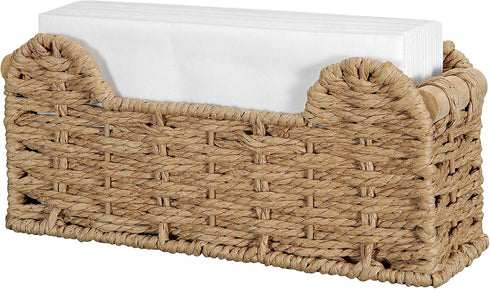 Kortimu Paper Rope Guest Towel Holder: Boho Scalloped Handwoven Napkin Tray, Holds Disposable