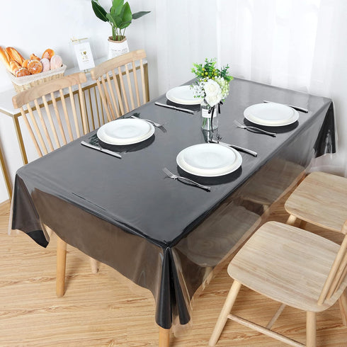 Obstal Clear Plastic Tablecloth 60 x 60 Inch, 100% Waterproof Oil-Proof Vinyl PVC Table Cloth for Dining Table, Indoor