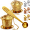 Tea Infuser Set of 2 with Tea Scoop and Drip Tray - Ultra Fine Stainless Steel Strainer for Loose Leaf Tea