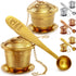 Tea Infuser Set of 2 with Tea Scoop and Drip Tray - Ultra Fine Stainless Steel Strainer for Loose Leaf Tea