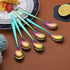 Rainbow Teaspoons, 6 Piece Spoons Silverware, Stainless Steel Small Spoons, Tea Spoons for Home, Kitchen, Restaurant,