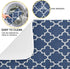 Super Absorbent Dish Drying Mat, Microfiber Fast-Drying Dish Mat 16" x 18", Cute Navy Blue Moroccan