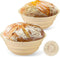 Silicone Banneton Basket, Proofing Basket for Bread Baking, 2 Round Silicone Bannetons & 1 Cloth Cover Set