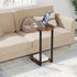 Hosfais Side Table Small End Table, C-Shaped Wood Sofa Table with Metal Frame for Living Room, Bedroom, Small Spaces