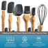 6 Pieces Baking Utensils Set - Dark Grey Silicone Spatula Set, 3 Spatulas, 2 Pastry Brushes, 1 Whisk - Gift for Women