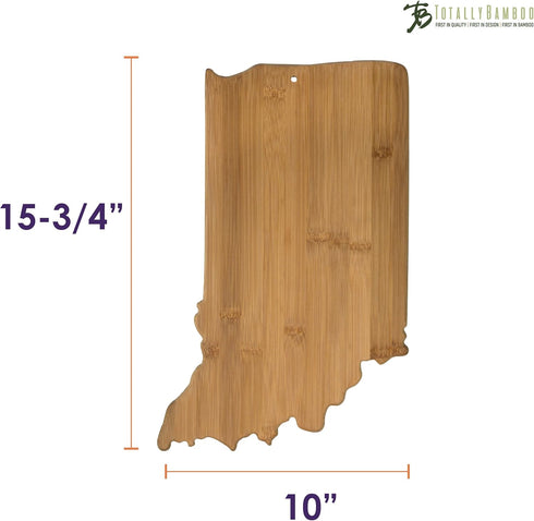 Totally Bamboo Indiana State Shaped Bamboo Serving & Cutting Board