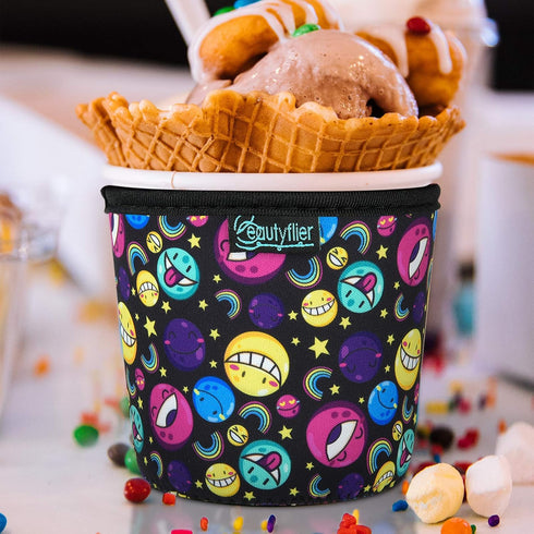 Beautyflier 14-16oz Frozen Reusable Ice Cream Sleeves, Neoprene Ice Cream Pint Holder with Handle, Insulated Neoprene