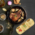 DOITOOL 2Pcs Stainless Steel Dipping Bowls, 3 Compartment Appetizer Serving Tray for Soy Sauce, Ketchup, BBQ (Gold)