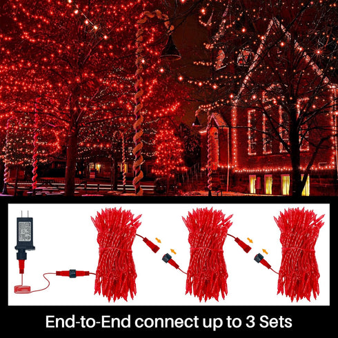 32.5FT 100 16 Red Valentines Decor Lights, LED Valentine's Day String Lights Outdoor Indoor, Lighting Mode Plug