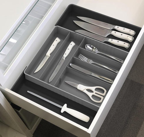Simple Houseware Kitchen Drawer Flatware Organizer, Black/Gray by Simple Houseware