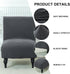 Armless Armless Grey,2PC) Accent Chair Cover Stretch Jacquard Accent Chair Covers Without Arms Washable Slipper Chair