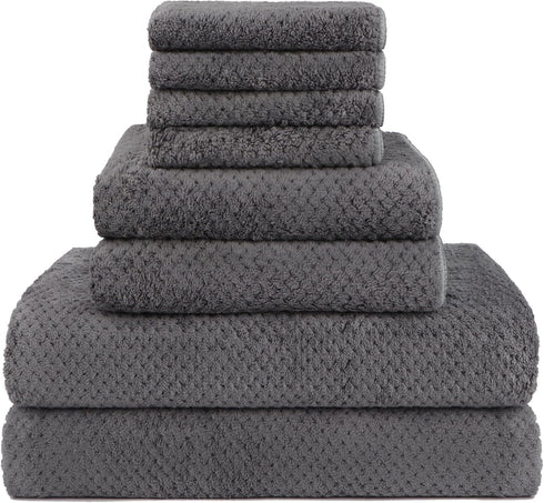 HOMEXCEL 8 Piece Bath Towel Set, Microfiber Bathroom Towel - 2 Bath