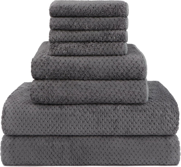 HOMEXCEL 8 Piece Bath Towel Set, Microfiber Bathroom Towel - 2 Bath