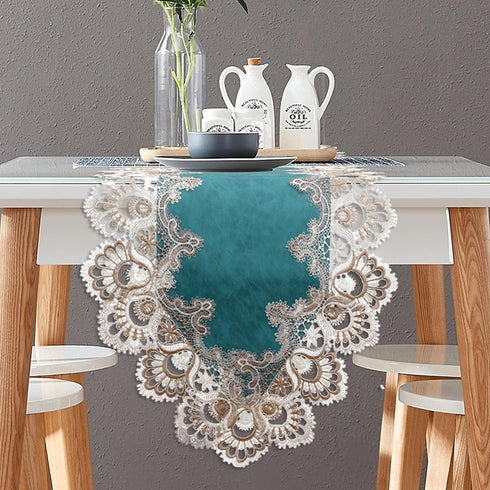 Vintage Lace Dining Table Runner, Small Macrame Coffee Table Runners 48 inches