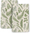 Wovoto Cute Botanic Dish Towels for Drying Dishes, Absorbent Decorative Sage Green Herbs
