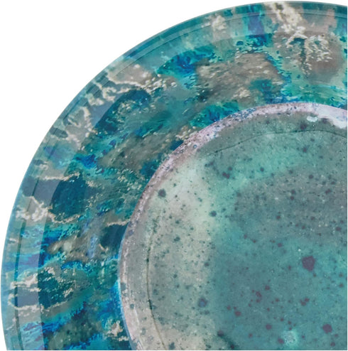Radiance Teal Melamine 7.5" All Purpose Bowl Set of 6 - Deep Break-Resistant Bowls for Salad, Soup, Pasta, Snacks