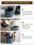 Countertop, Ceramic Butter Dish with Lid, Butter Crock for French Butter Keeper, Elegant Embossed Pattern, Blue