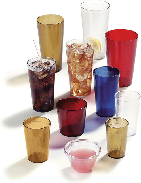 Carlisle FoodService Products 52128107 Stackable Shatter-Resistant Plastic Tumbler, 12 oz., Clear, Pack of 6
