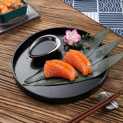 River Restaurant(10.6inch, Round Wood Serving Tray, Solid Wooden Decorative Tray Non-Slip Tea Coffee Table Tray Snack