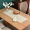 NEWISHER Farmhouse Rustic Table Runner Solid Beige Rectangular Table Runners Faux Linen