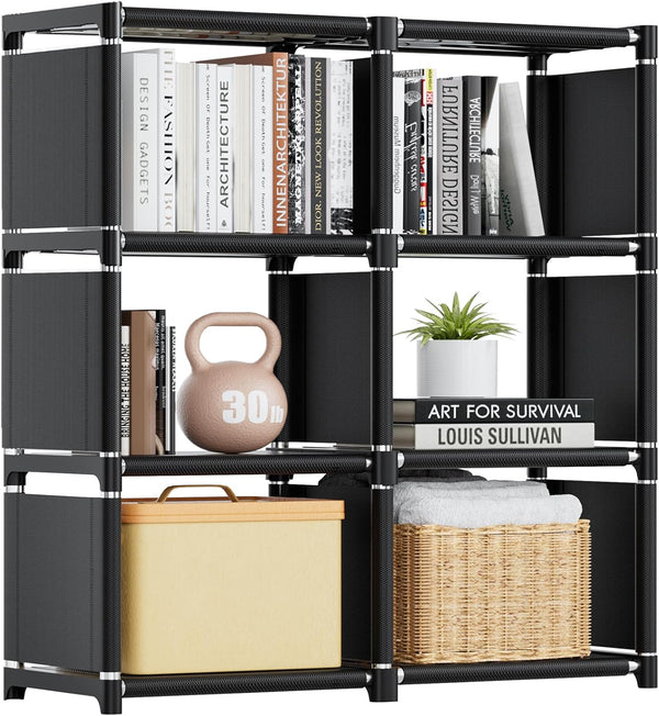 Mavivegue Book Shelf, 6 Cube Storage Organizer, DIY Bookcase, Metal Cube Bookshelf,Tall