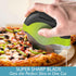 Green Pizza Cutter Wheel with Protective Blade Cover, Super Sharp Ergonomic Rubberized Grip, Stainless Steel