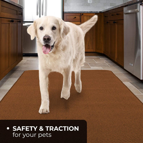 House, Home and More Skid-Resistant Carpet Runner - Toffee Brown, 4 Feet x 27 Inches