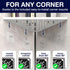 iReef way 14" Corner Shower Shelf for Inside Shower - Adhesive/Stick/Drill/No Drill - Floating Strong White Corner