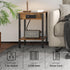 MMEOLUOOK 2-Tier MLBZ14RE End Table with Charging Station, Nightstand with Storage Shelf,Modern Side Table,Bedside