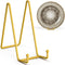 TR-LIFE 4 Pack 8 Inch Plate Holder Stands for Display, Large Gold Metal Picture Easel for Platter, Books, Photos